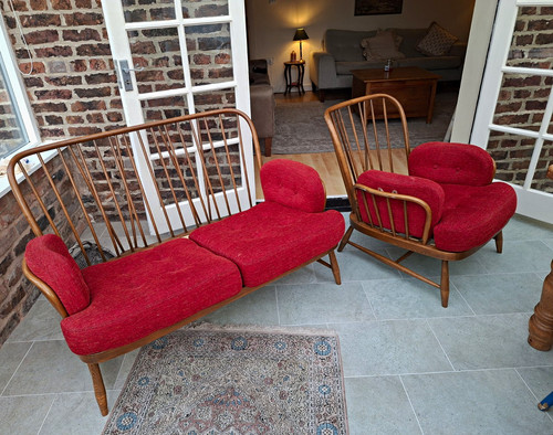 Ercol mid century modern red - ercol,